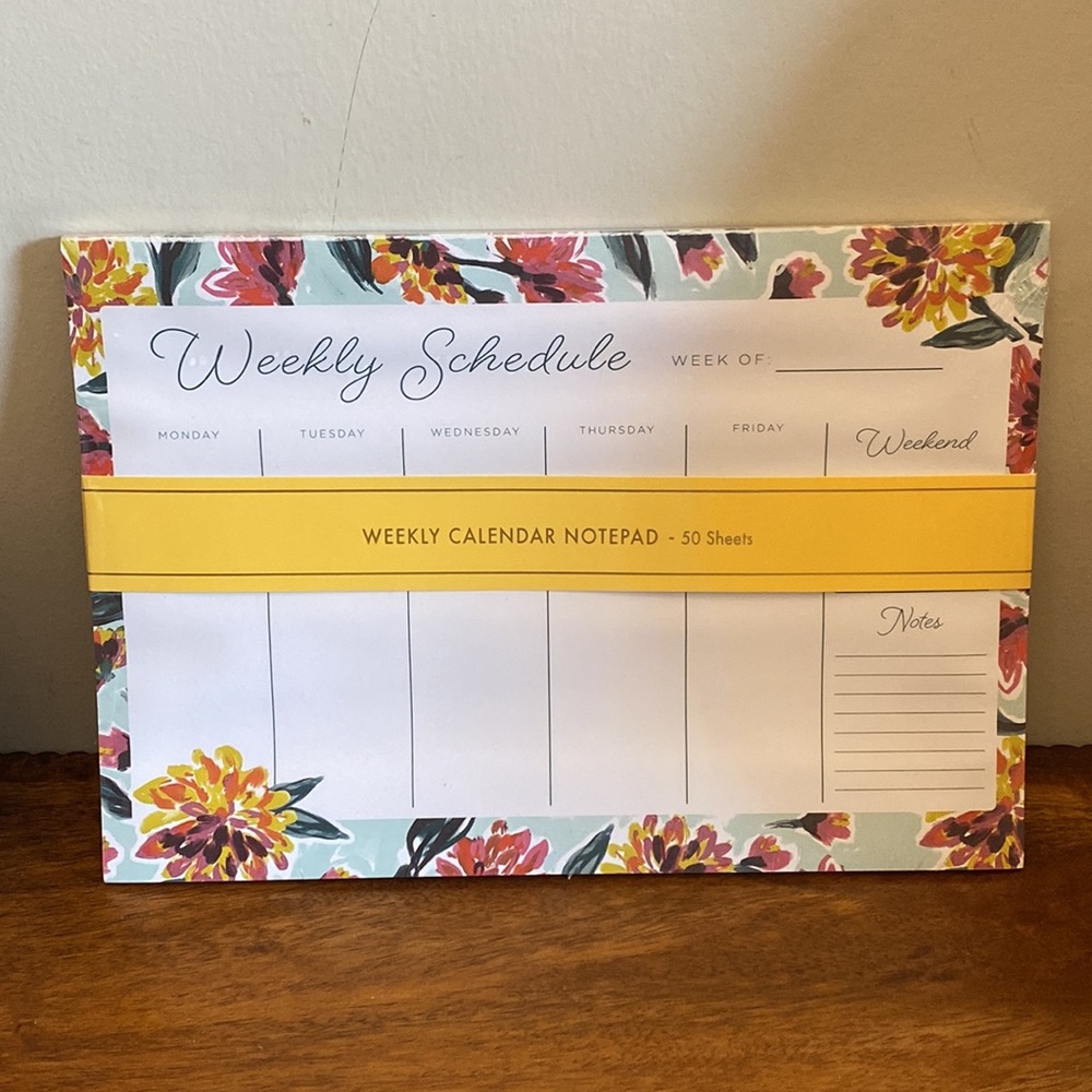 New Kohls Undated Weekly Calendar Planner Notepad 50 Sheets